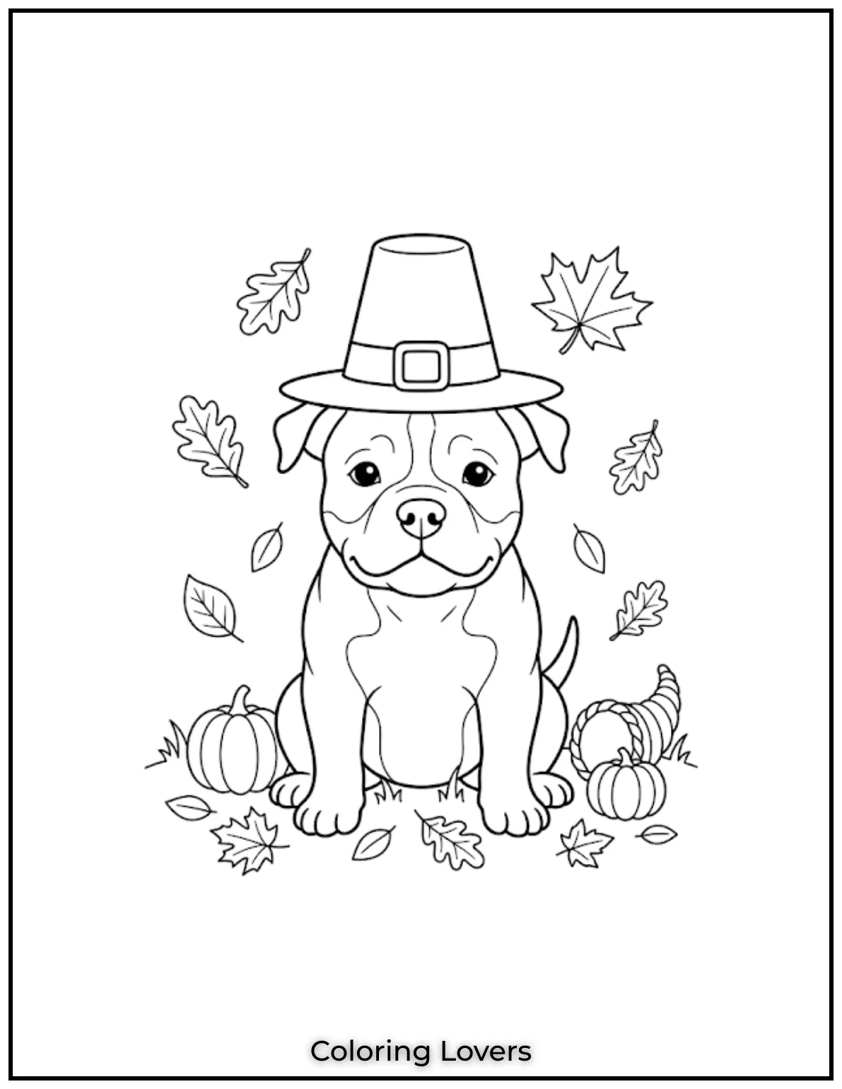 American Bully puppy coloring page simple idea