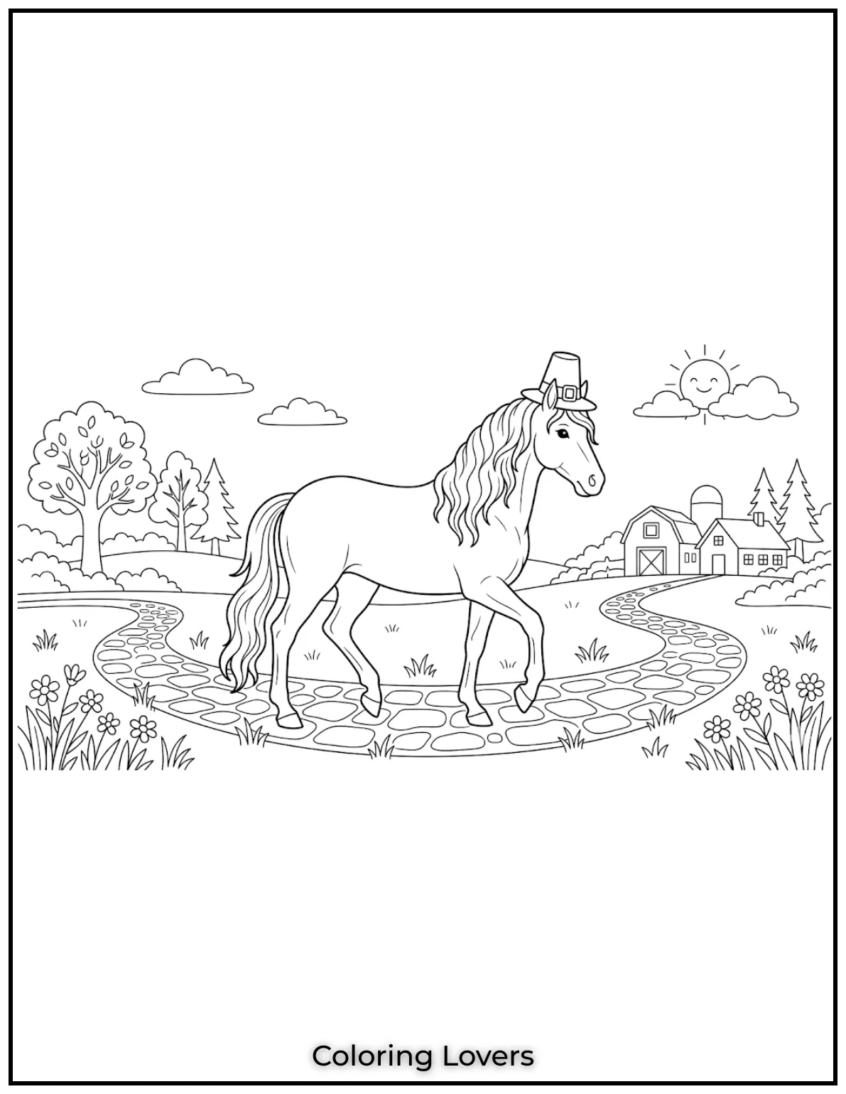 Beautiful Coloring Pages of Horses for Kids and Adults 35 Andalusian Horse coloring page