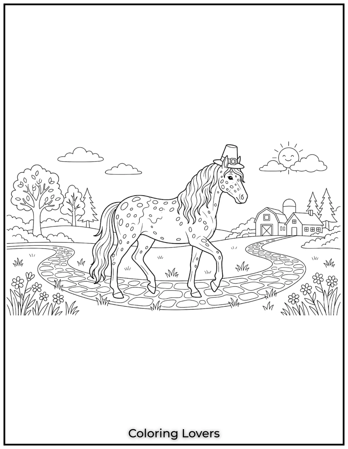 Beautiful Coloring Pages of Horses for Kids and Adults 36 Appaloosa Horse coloring page