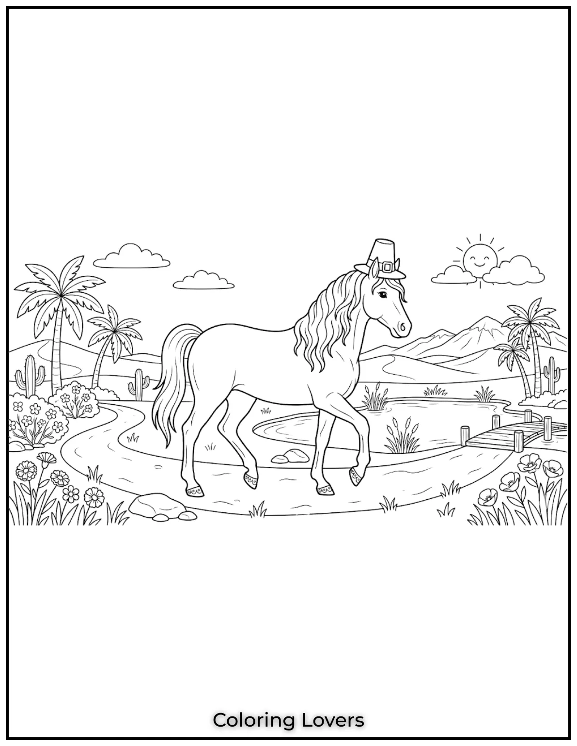 Beautiful Coloring Pages of Horses for Kids and Adults 37 Arabian Horse coloring page