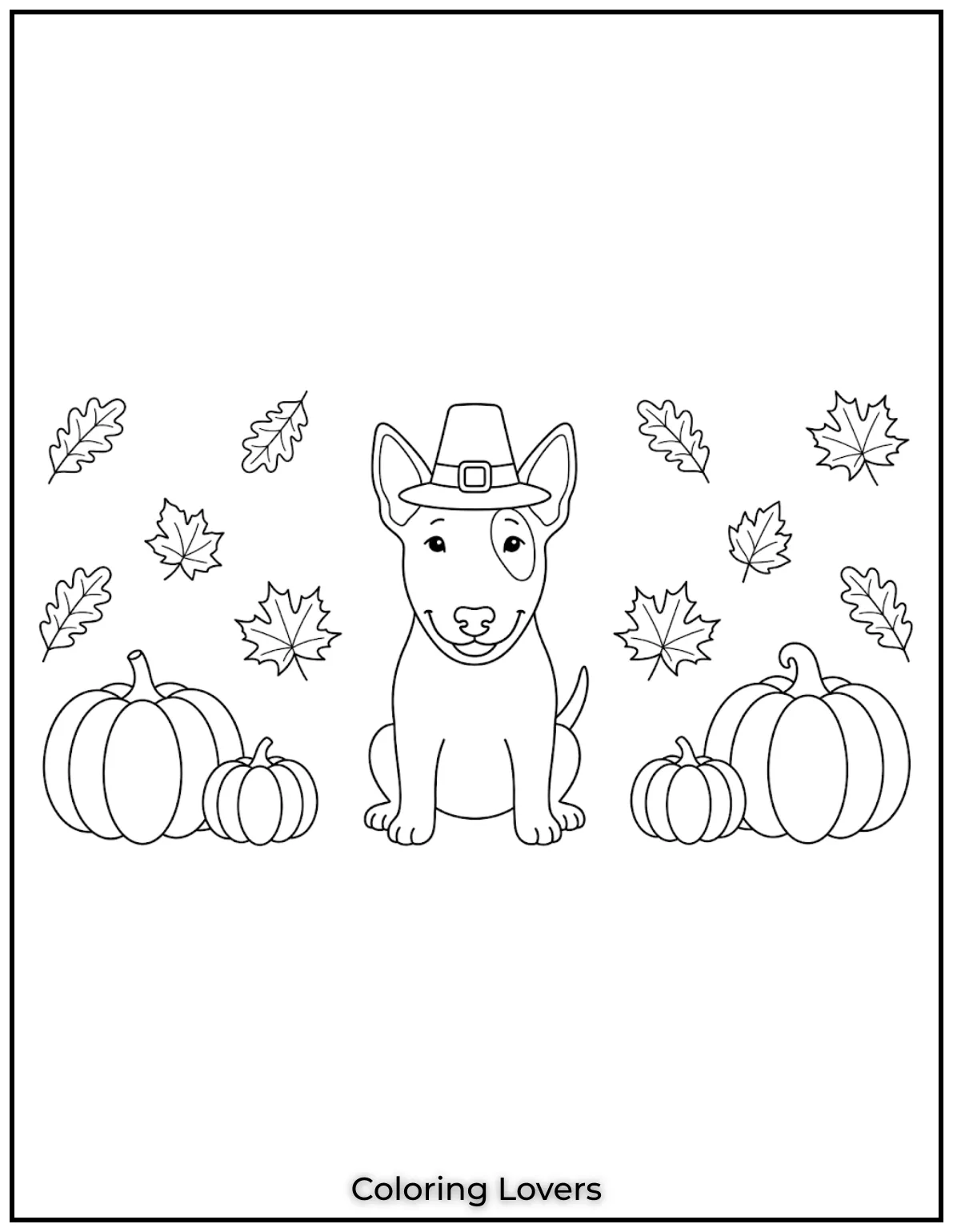 Bull Terrier puppy coloring page for kids 