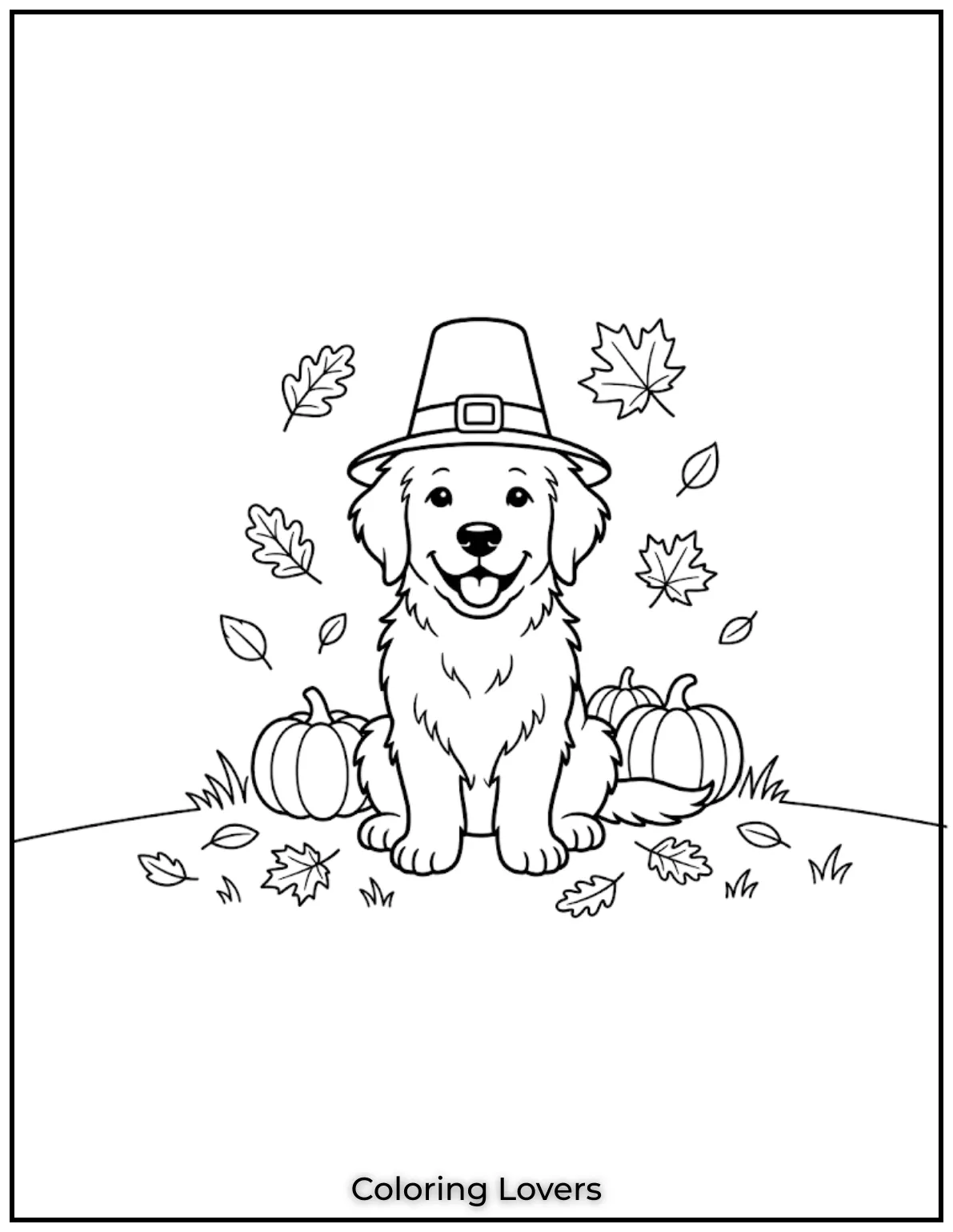 Charming Golden Retriever puppy coloring page