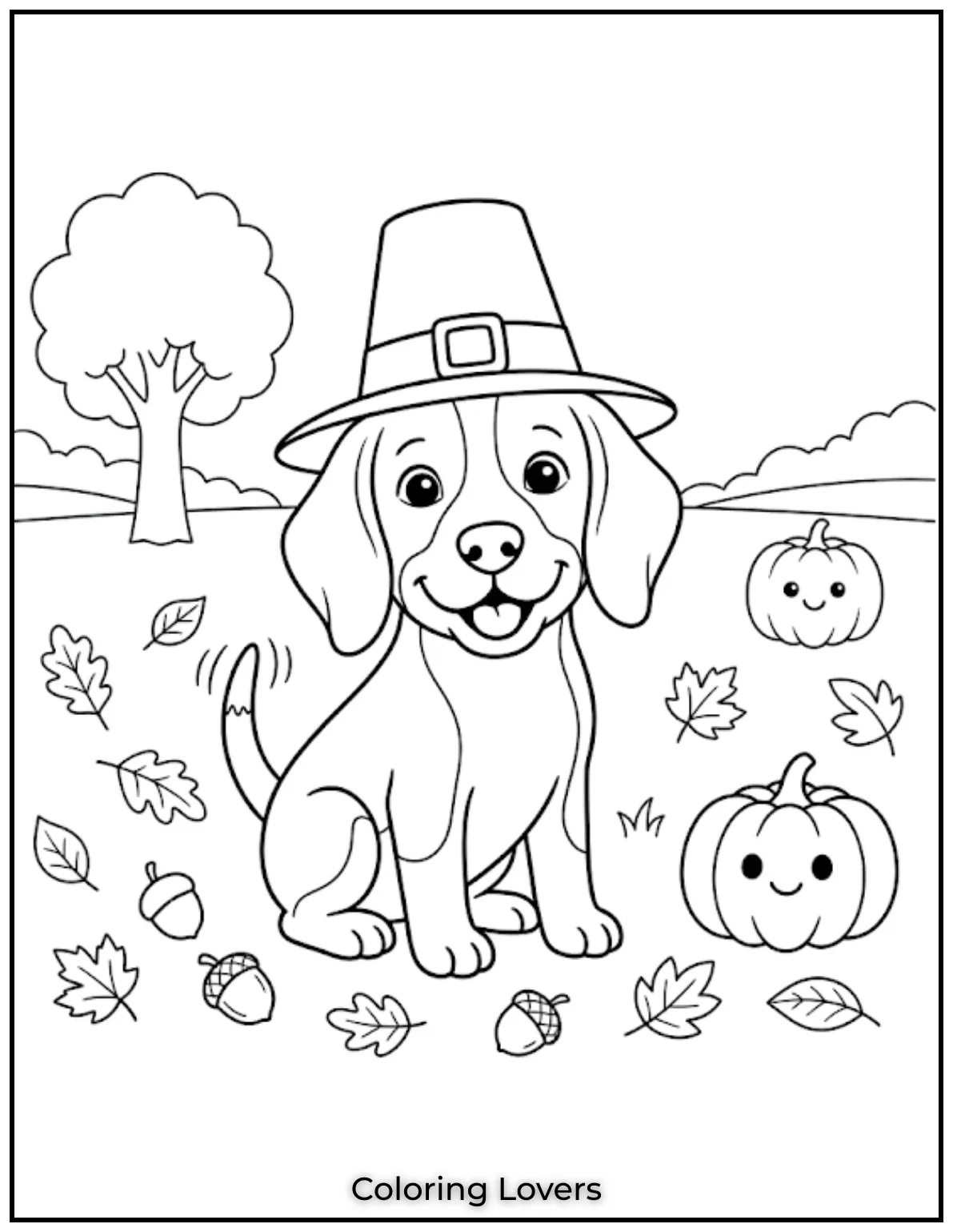 Cheerful Beagle puppy coloring sheet