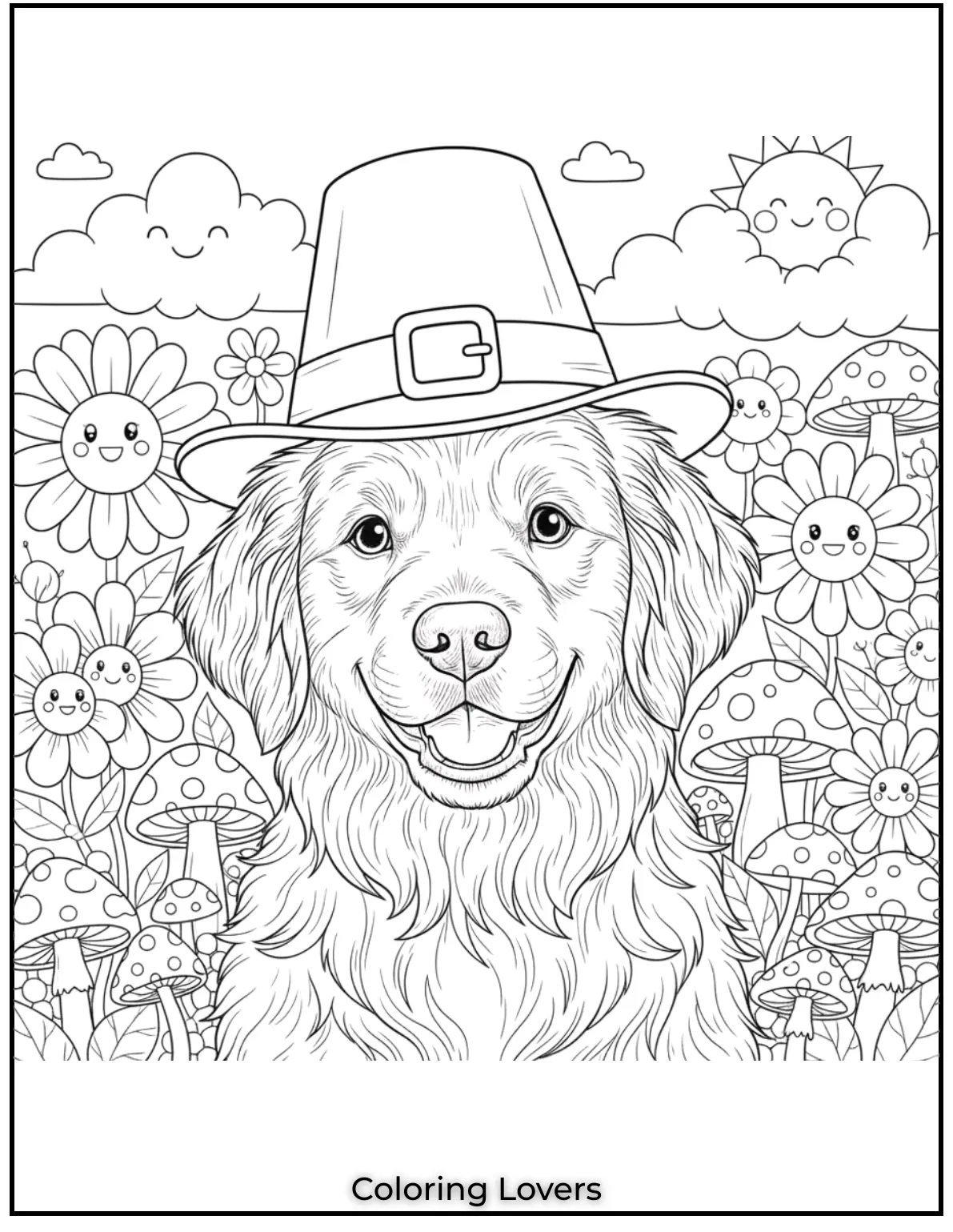 Color this fluffy Golden Retriever puppy 