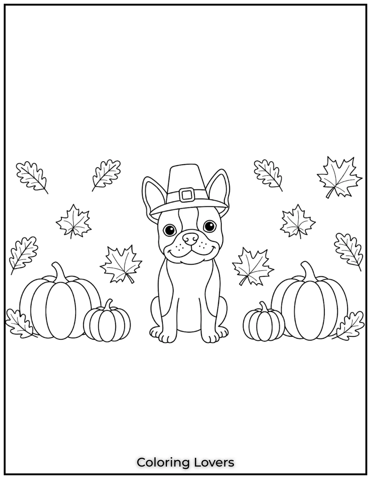 Cute Boston Terrier puppy coloring page designed for kids.