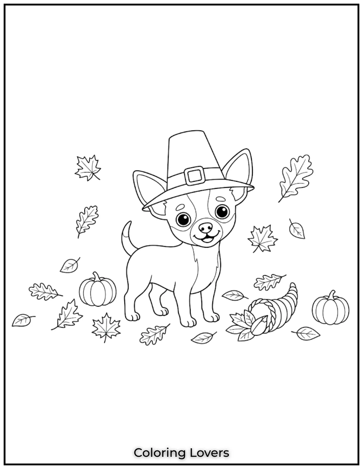 Cute Chihuahua puppy coloring sheet 