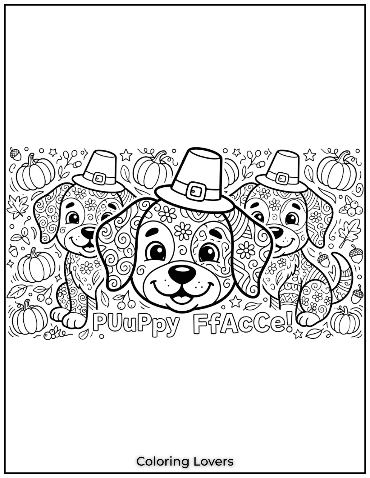 patterned puppy face.