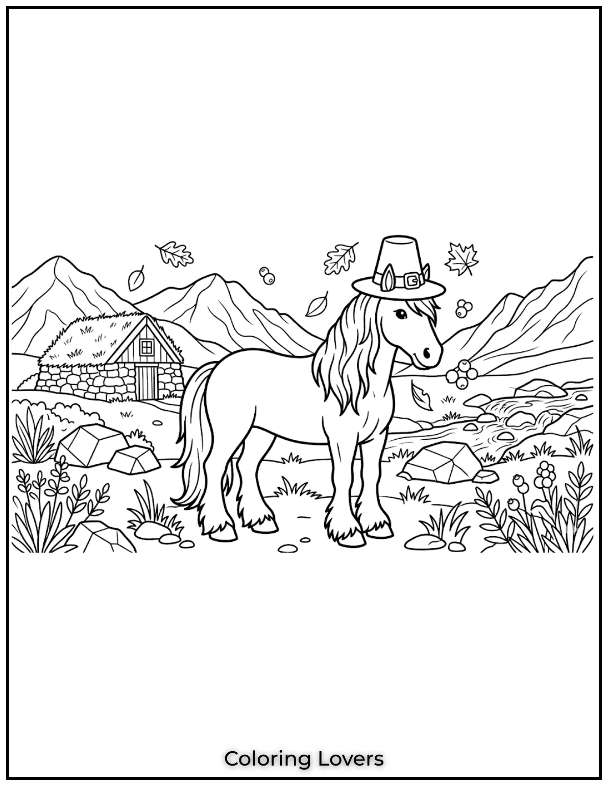 Beautiful Coloring Pages of Horses for Kids and Adults 41 Icelandic Horse coloring page