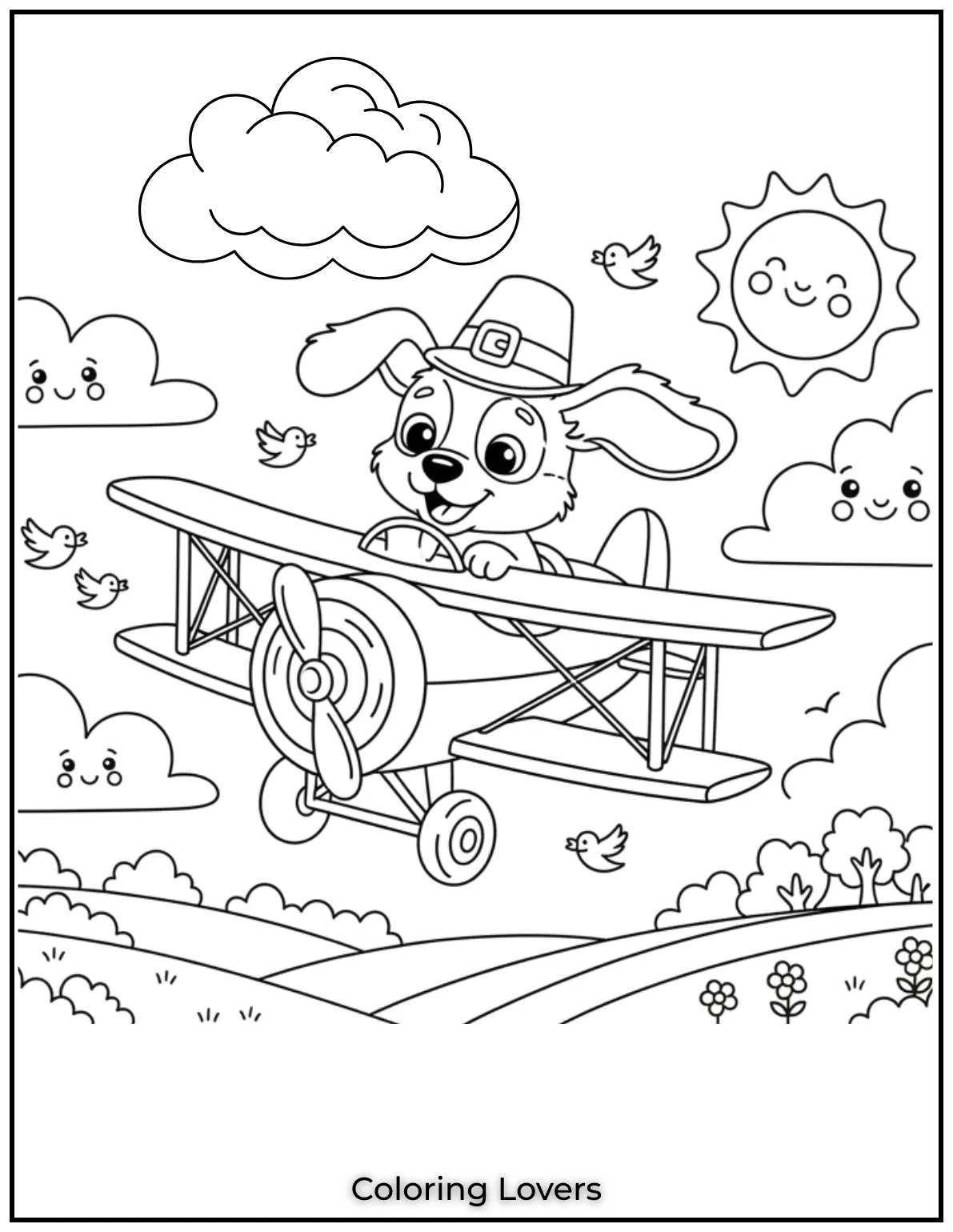 adventurous puppy coloring idea for kids