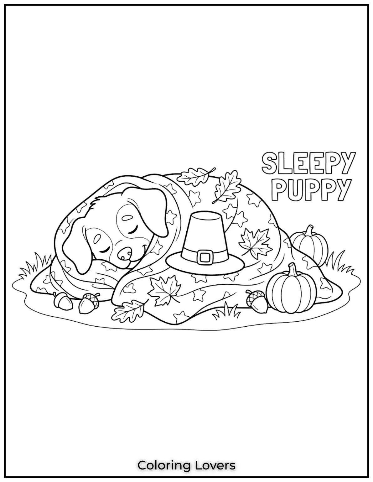 Peaceful scene of a sleepy puppy 