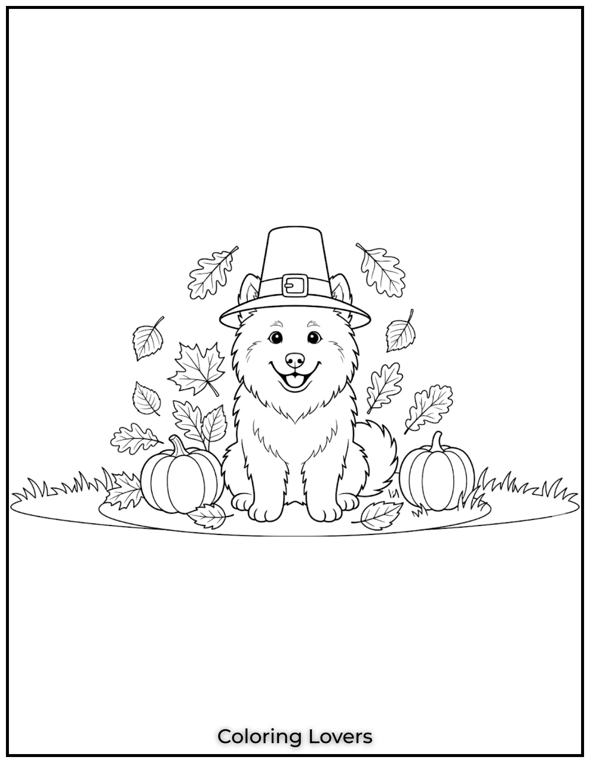 Samoyed puppy coloring page for kids