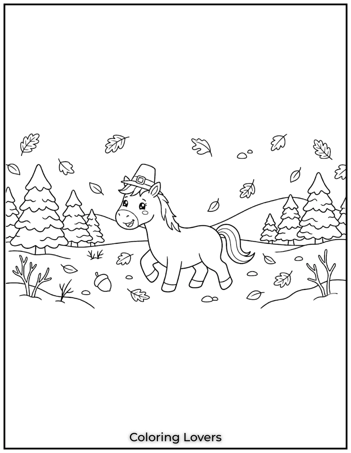 Beautiful Coloring Pages of Horses for Kids and Adults 9 This adorable baby horse has the sweetest smile and big, sparkling eyes.