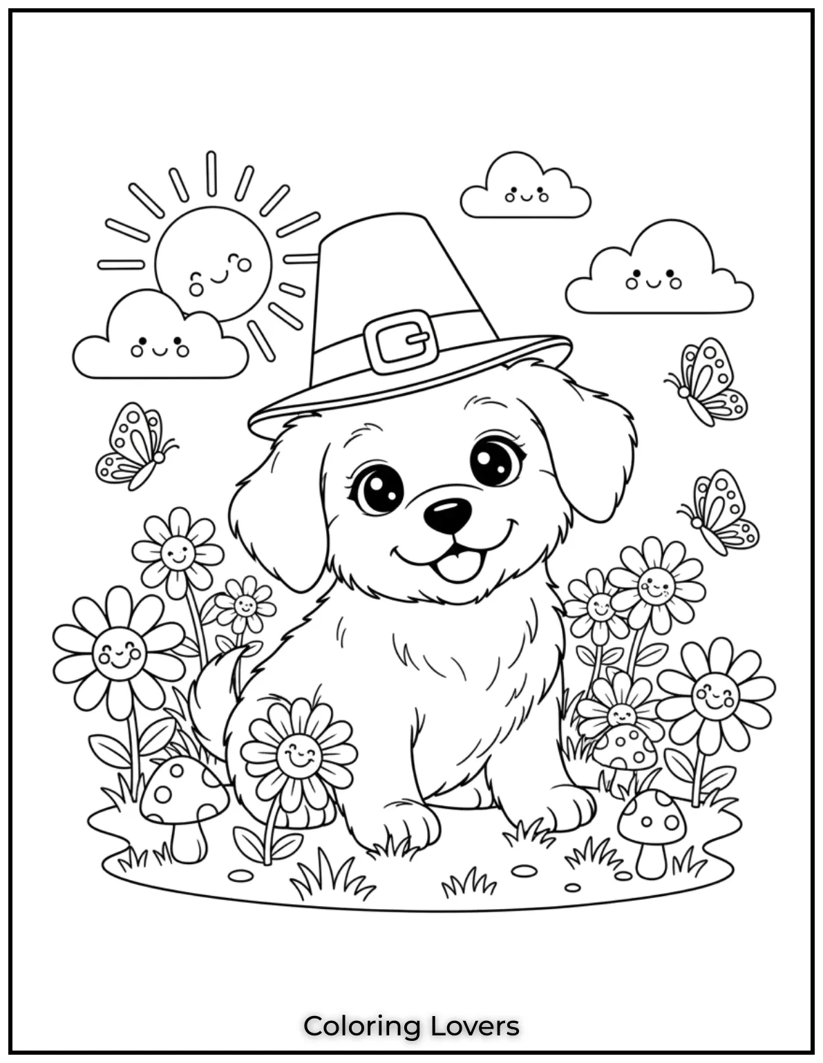 This adorable puppy is enjoying a sunny day