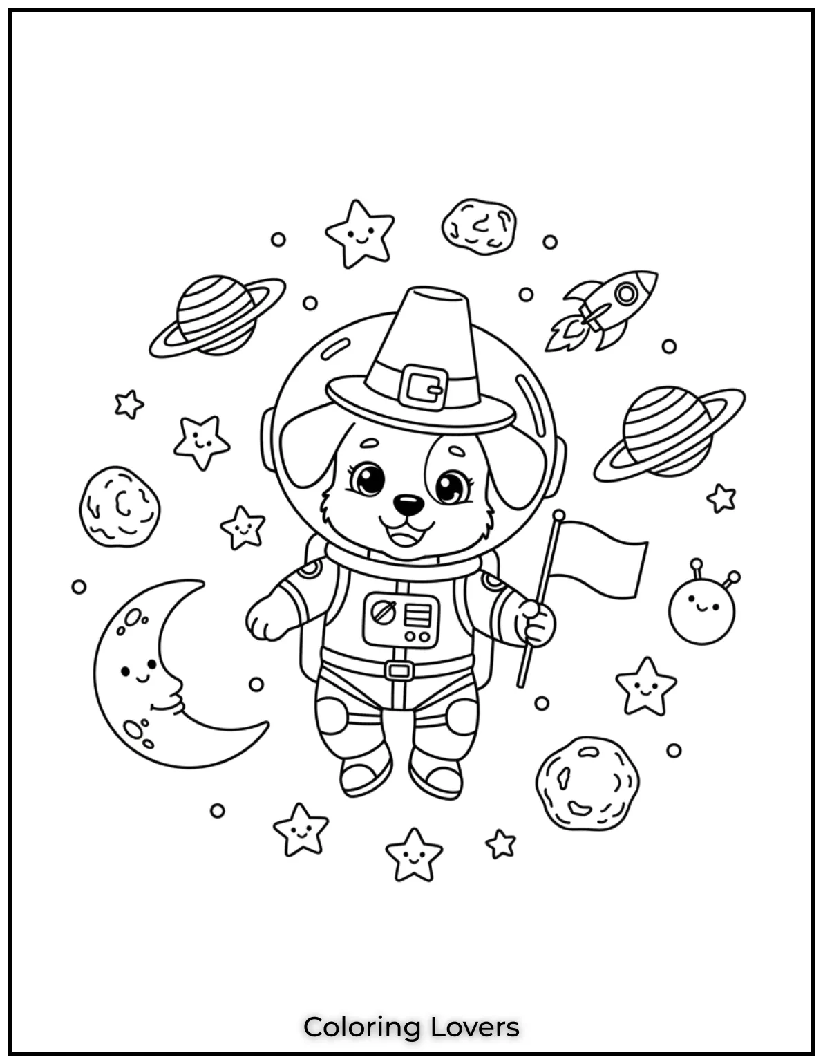 This cute puppy in a spacesuit free printable