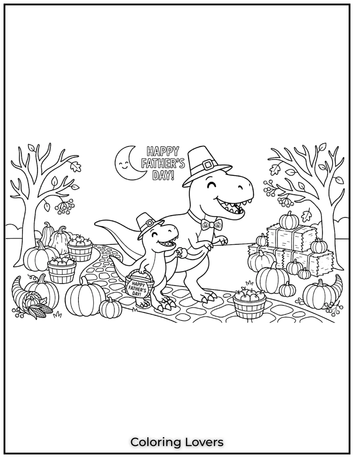 This dinosaur dad is sharing a fun moment with his dino kid.