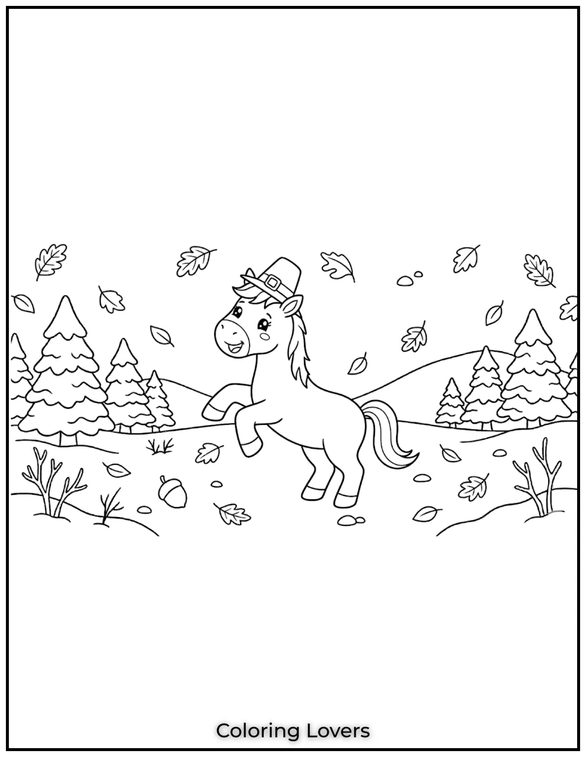 Beautiful Coloring Pages of Horses for Kids and Adults 10 This playful young horse is excitedly rearing up, ready for a fun adventure.