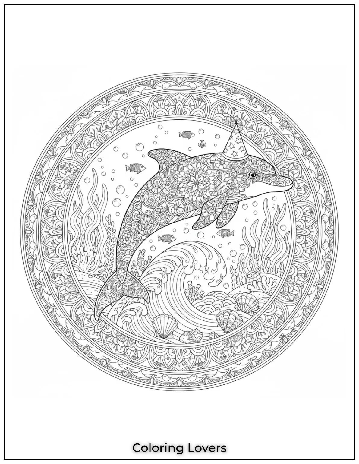 Cute and Easy Dolphin Coloring Pages 44 This printable dolphin coloring page