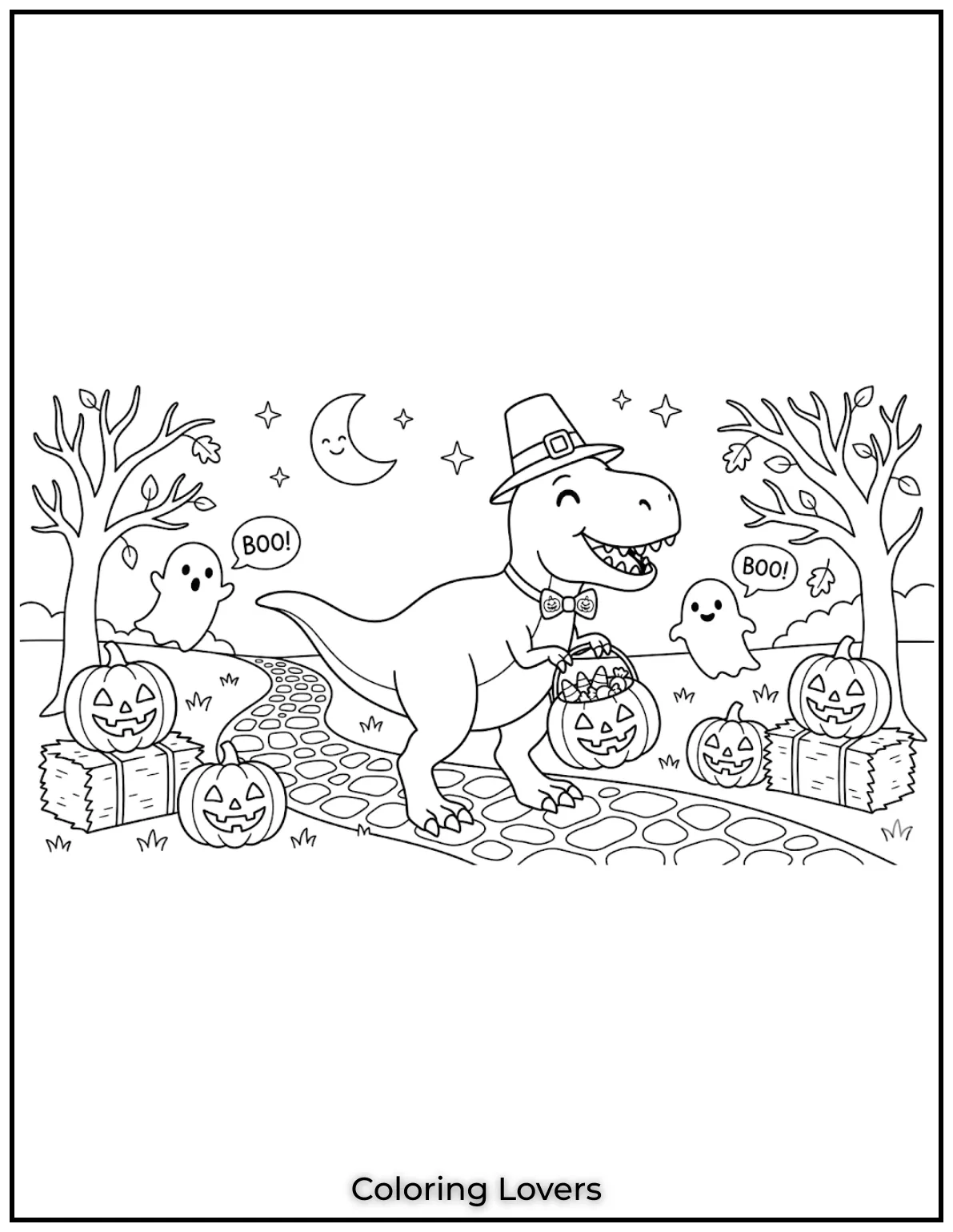 This spooky dinosaur is all dressed up and ready for Halloween fun. 