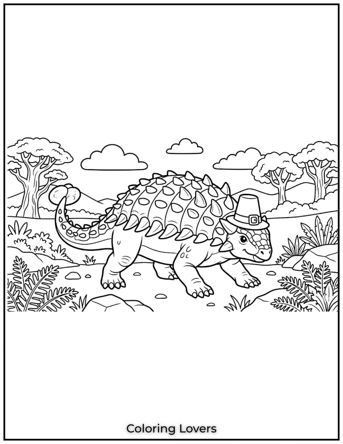 With its armor-like back, this realistic Ankylosaurus scene 