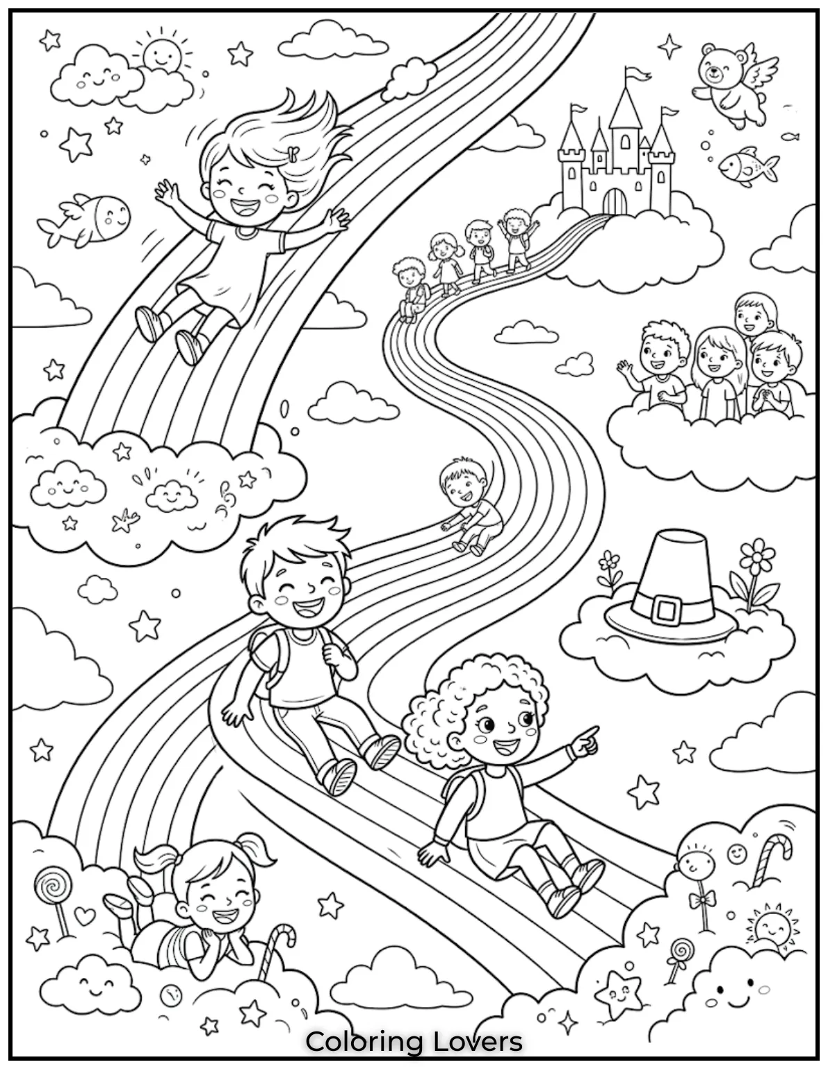 Sliding down rainbows sounds impossible, but not on Thursday—grab your crayons and enjoy.