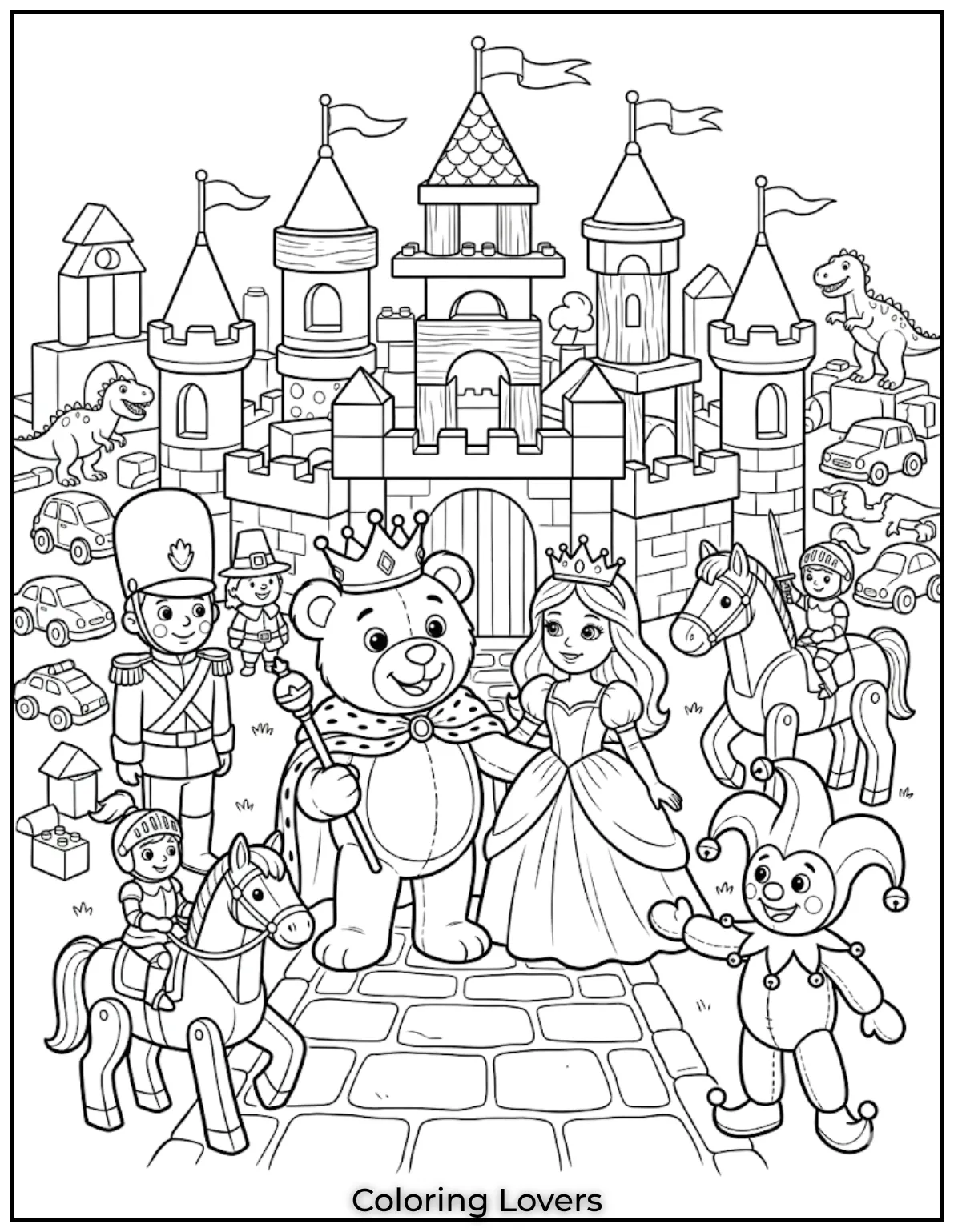 What if your toys ruled a kingdom? Thursday coloring turns playtime into royal fun.