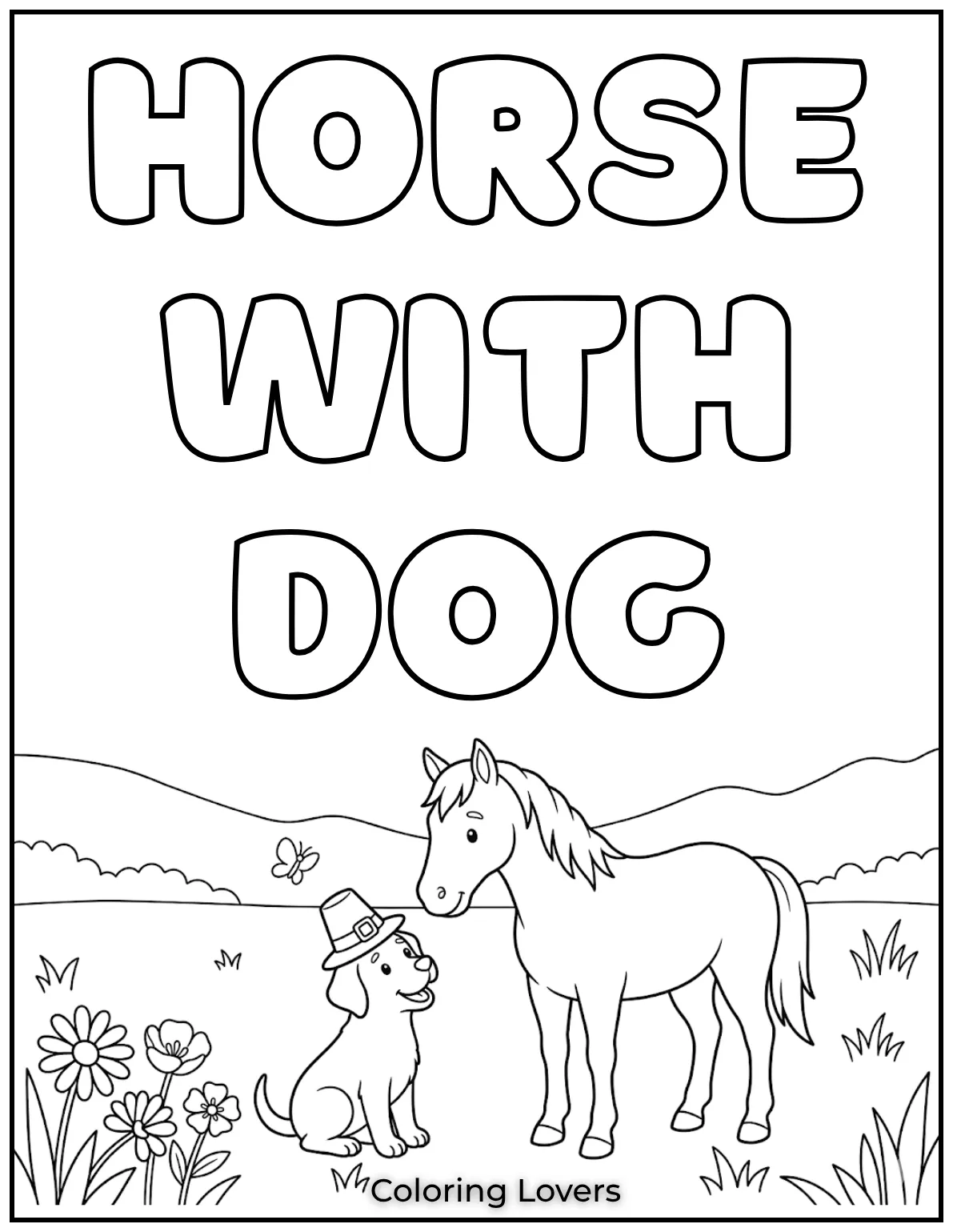 A happy dog gazes up at a friendly horse. 