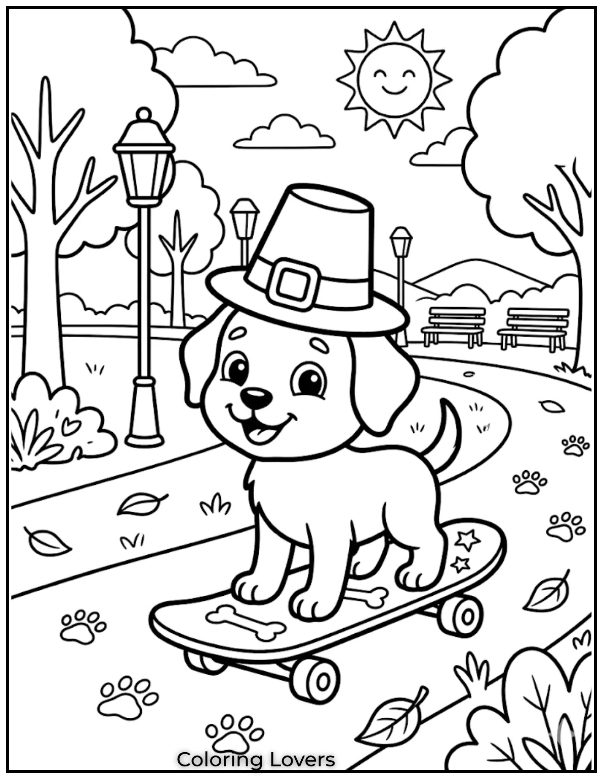 A happy little dog rides a skateboard with a big smile