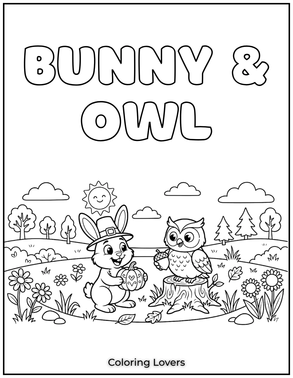I had so much fun drawing this bunny and owl duo.