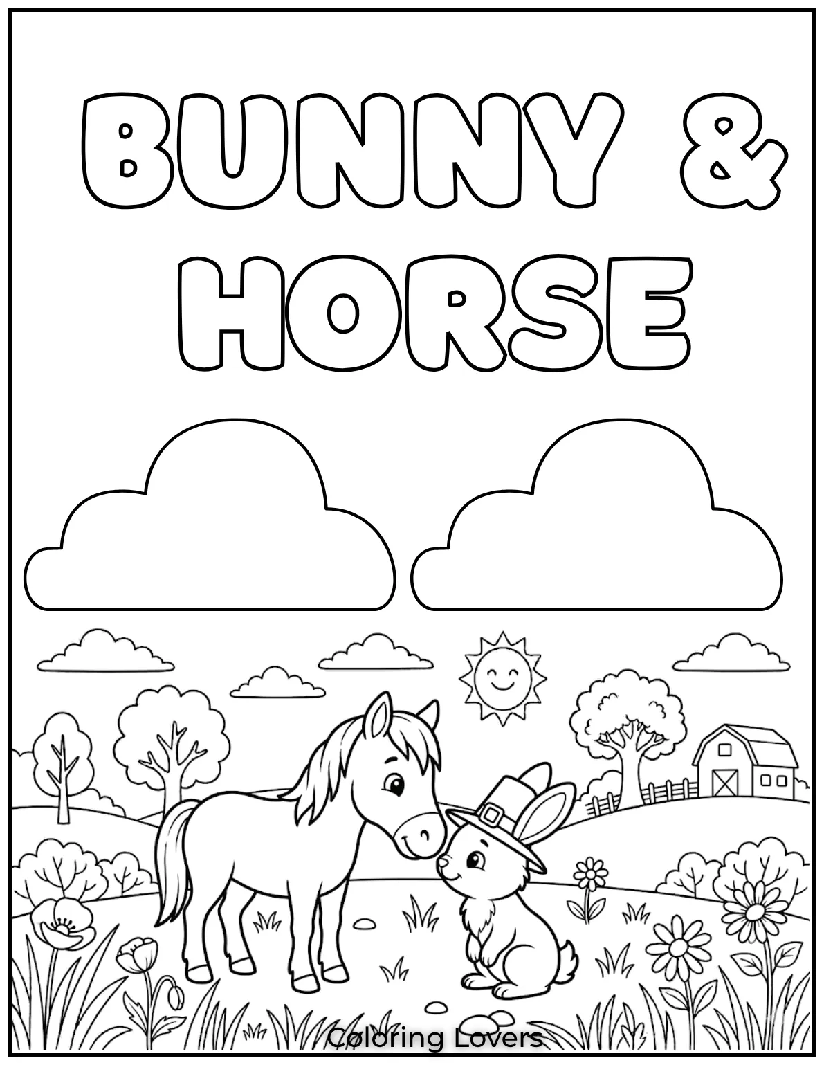I had so much fun drawing this pair! The bunny looks so tiny next to the horse, but they’re both so calm together.
