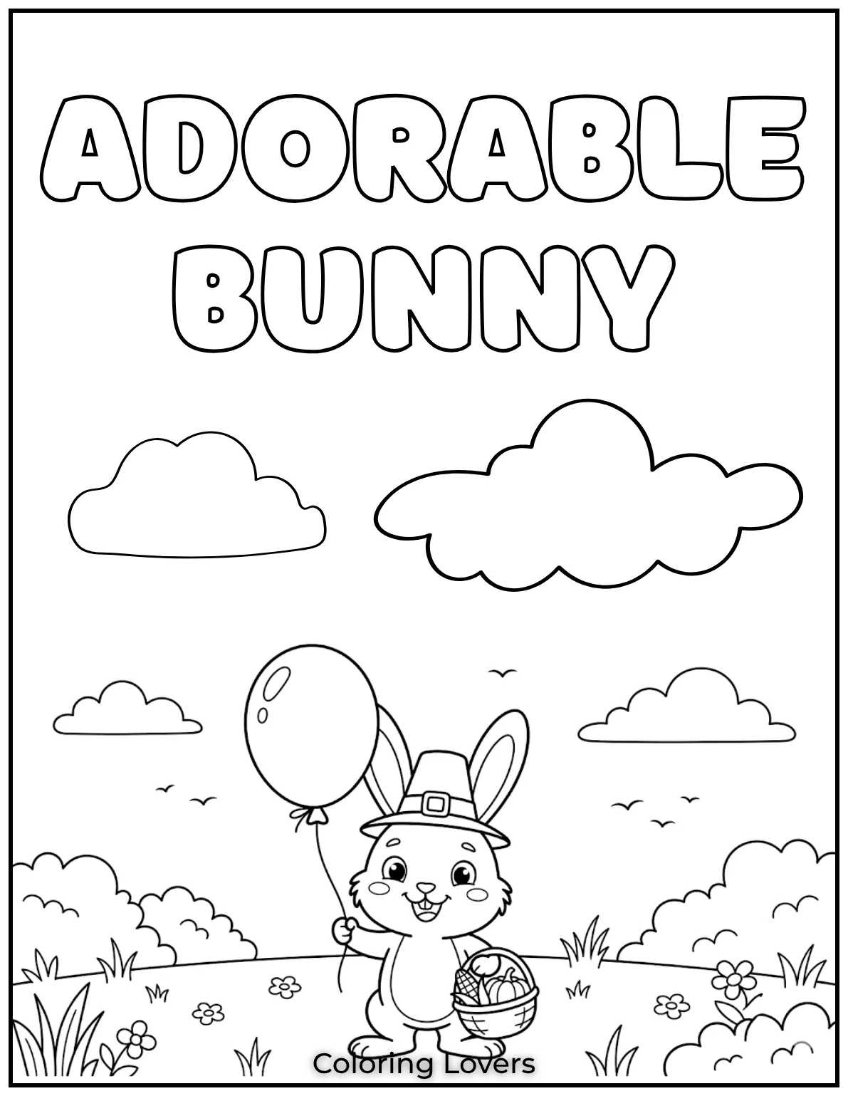 Look at this adorable bunny holding a balloon