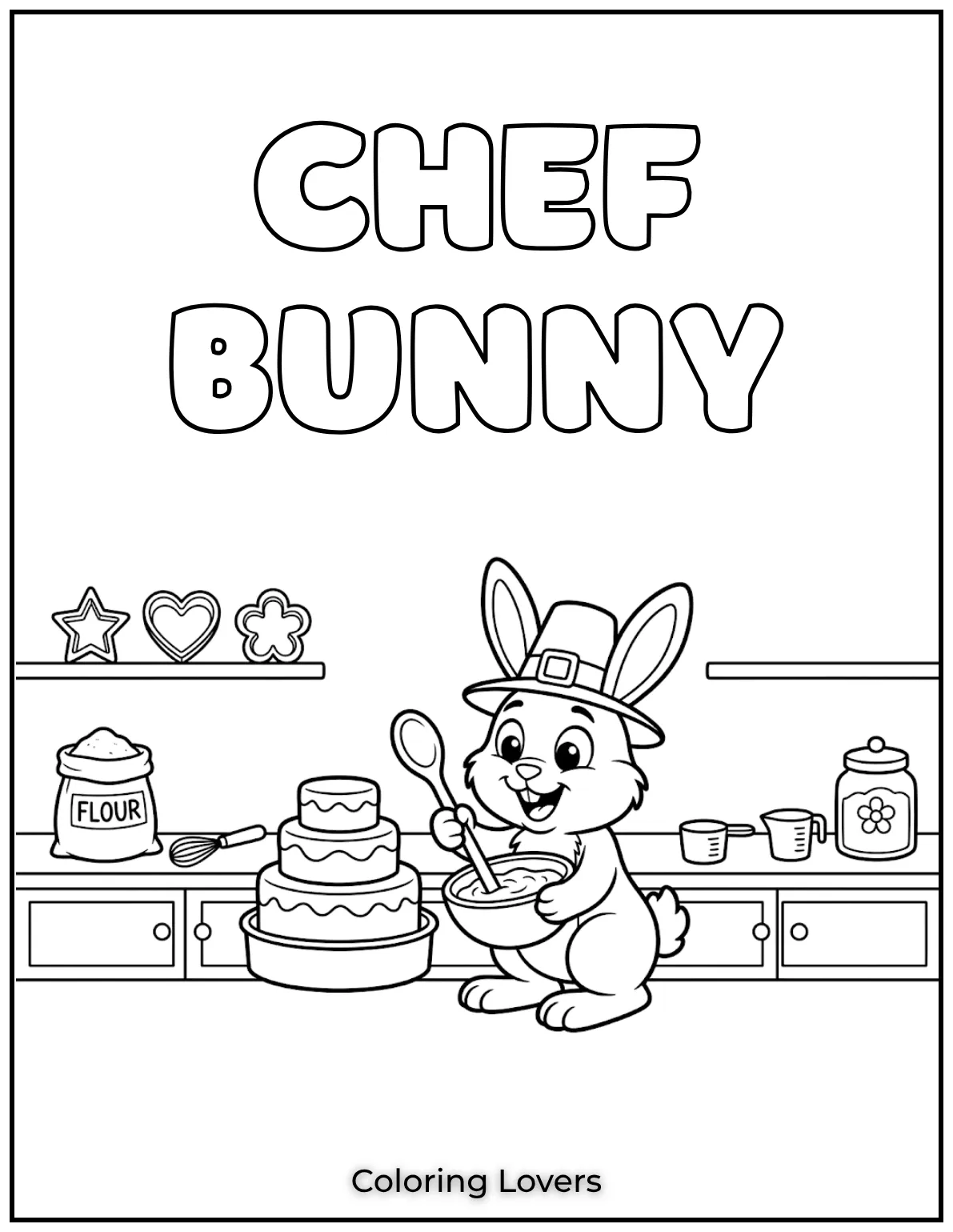 Look at this little bunny baking a cake