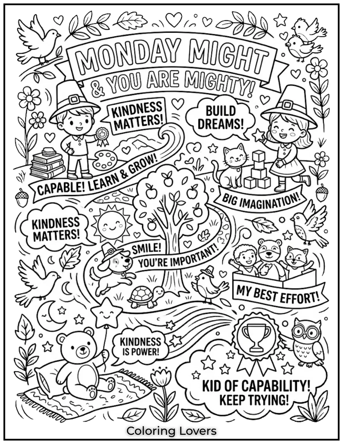 Positive phrases remind kids they are capable, boosting self-belief and making Monday feel easier.
