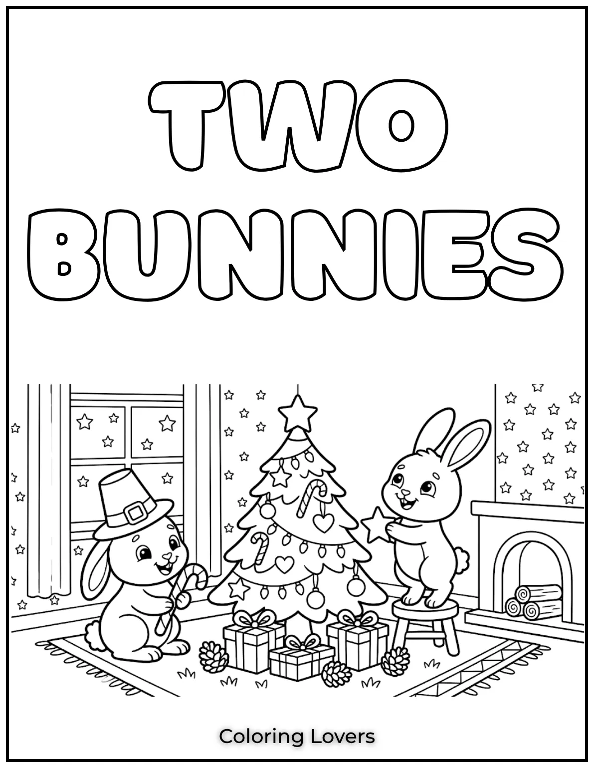 These two bunnies are getting into the holiday spirit with their beautiful Christmas tree