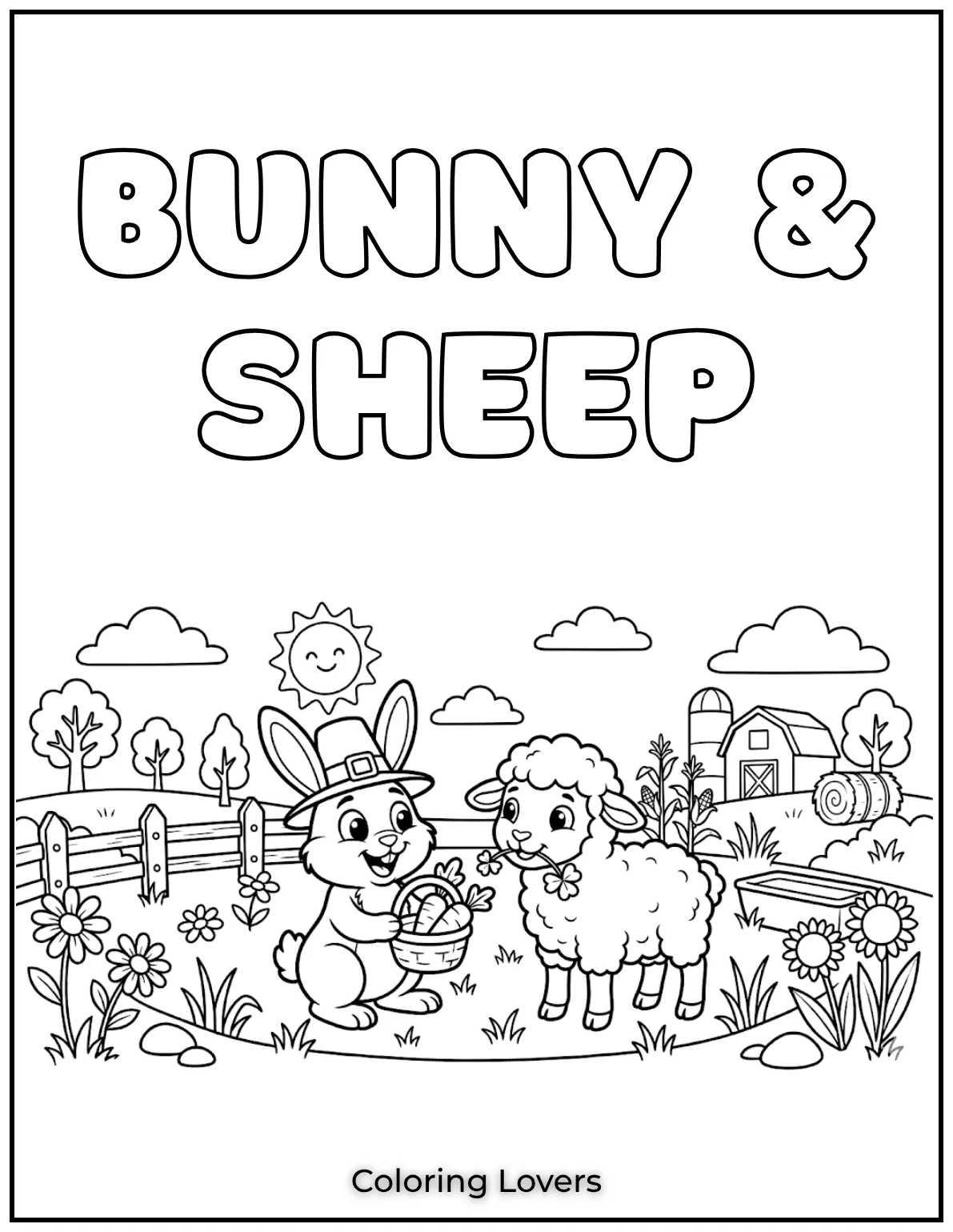 This bunny and lamb make a sweet farmyard friendship.