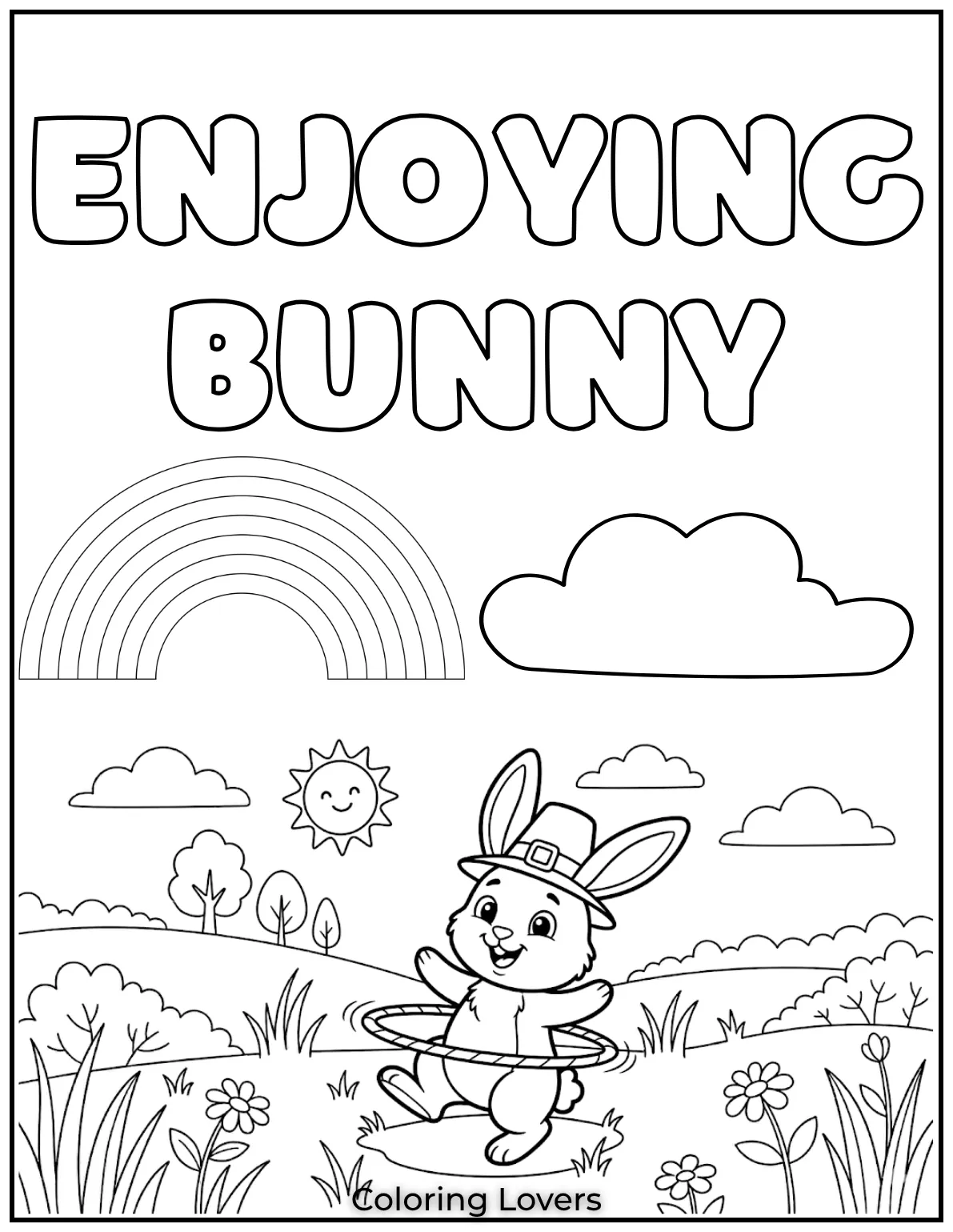 This bunny with a hula hoop is full of energy