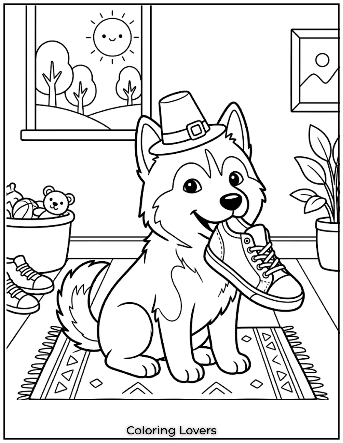 This cheeky husky has swiped a shoe and couldn’t look prouder.