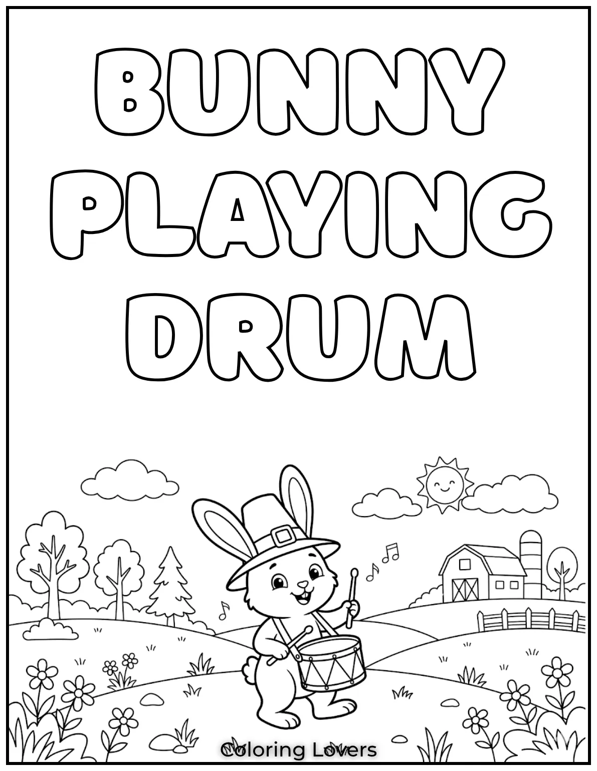 This cheerful bunny is having so much fun with its drum
