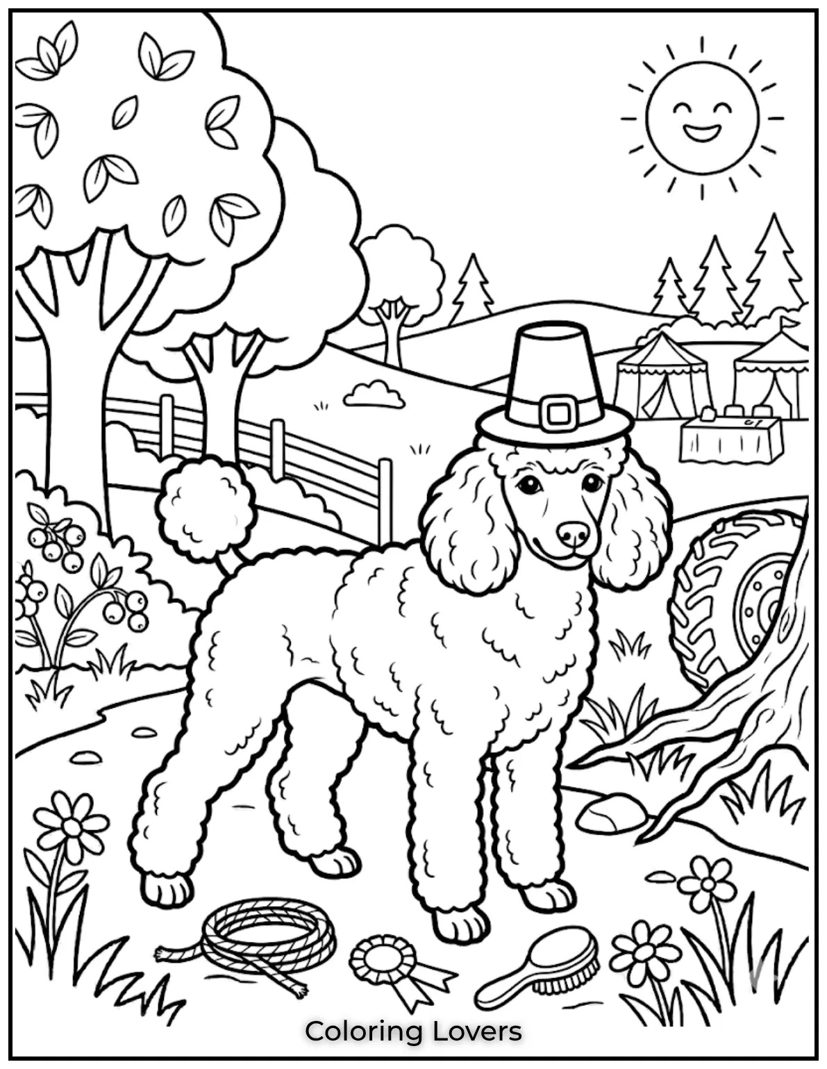 This fluffy poodle looks like it’s ready for a fancy show..