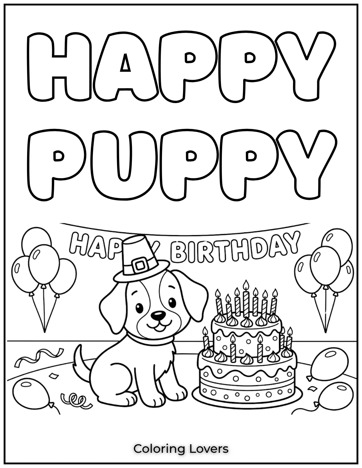 This happy pup poses with a birthday cake full of candles