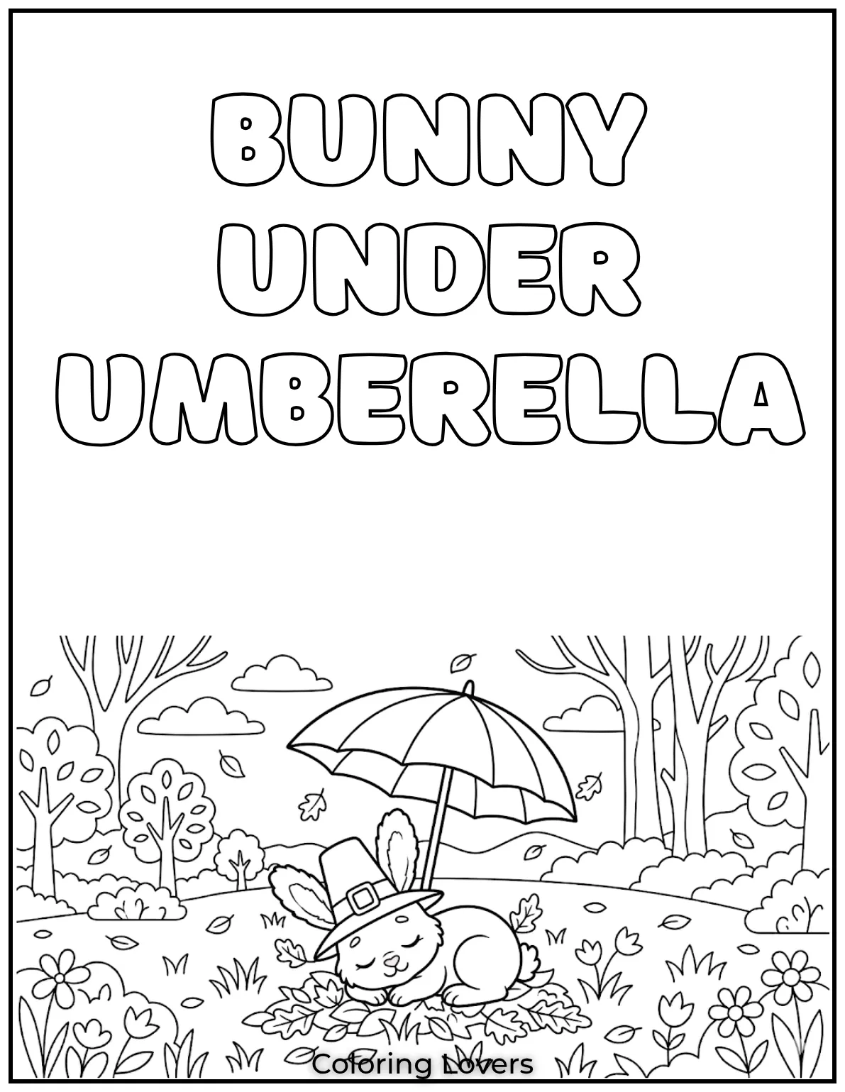 This little bunny found the perfect nap spot under an umbrella.