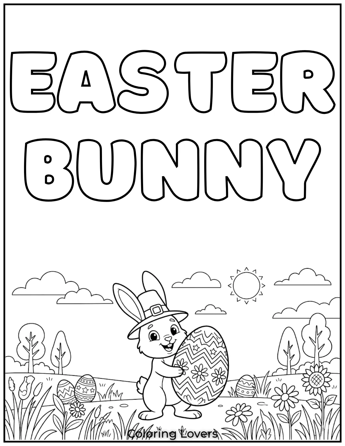 This little bunny with his colorful egg is ready for Easter fun