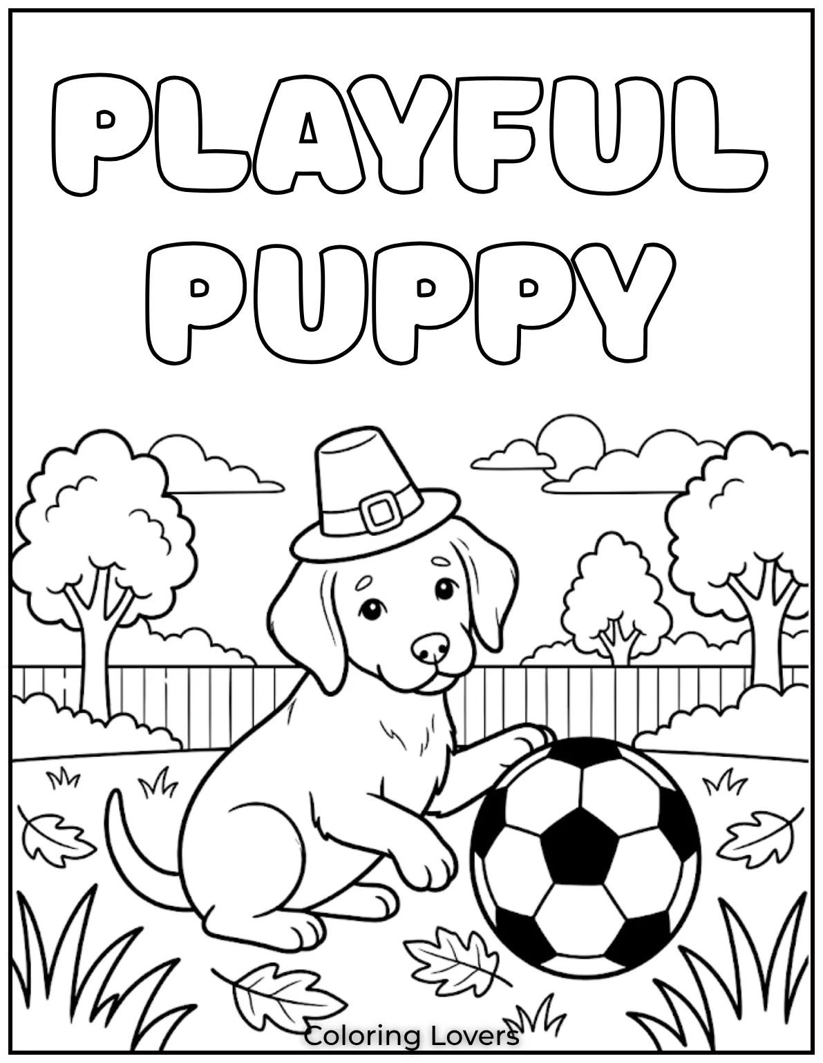 This lively puppy plays with a soccer ball, full of energy and fun.