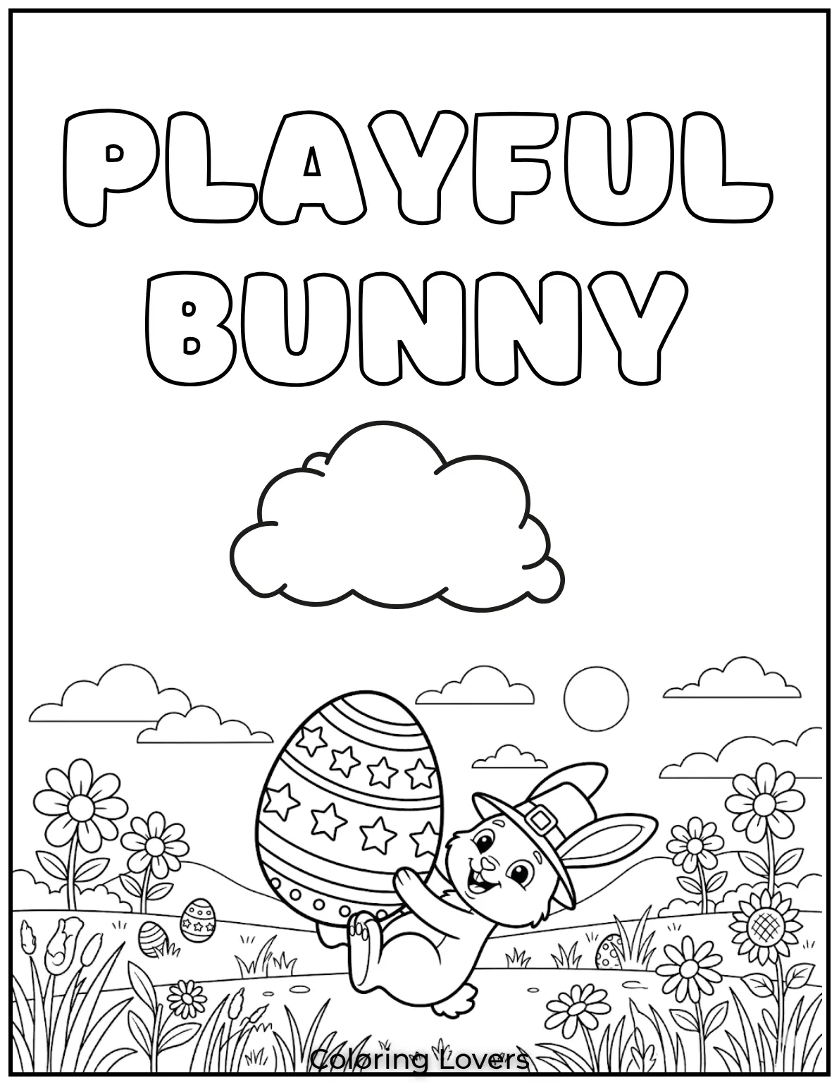 This playful bunny having fun with an Easter egg is sure to brighten up anyone’s day!