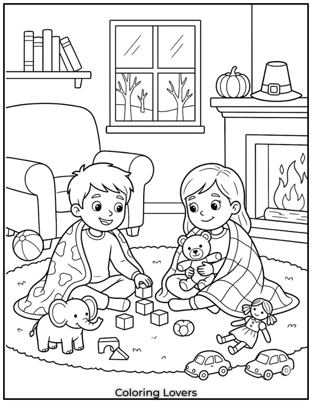 Indoor Tuesday coloring pages provide fun activities for kids staying at home during free time.