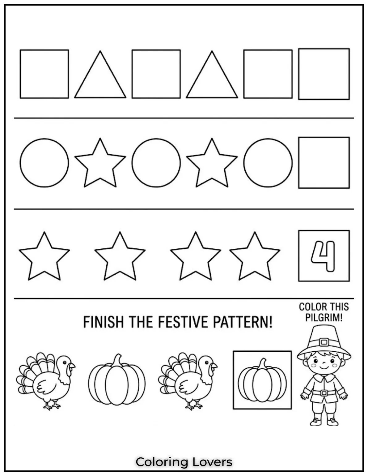 Kids complete patterns in this Wednesday coloring page, improving logic and creative thinking skills.