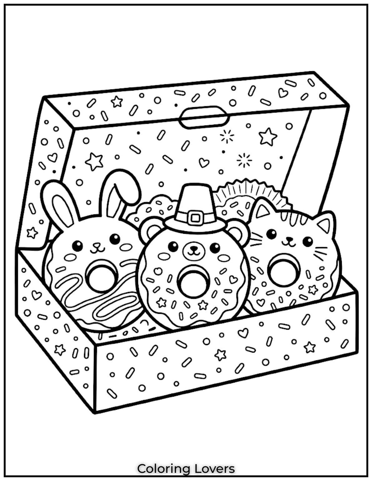 Donut Coloring Pages Kids Will Love Fun Cute Printables 3 Animal Donut Coloring Page
