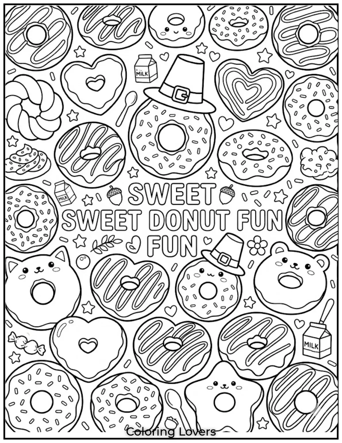 Donut Coloring Pages Kids Will Love Fun Cute Printables 19 Assorted Donut Coloring Page