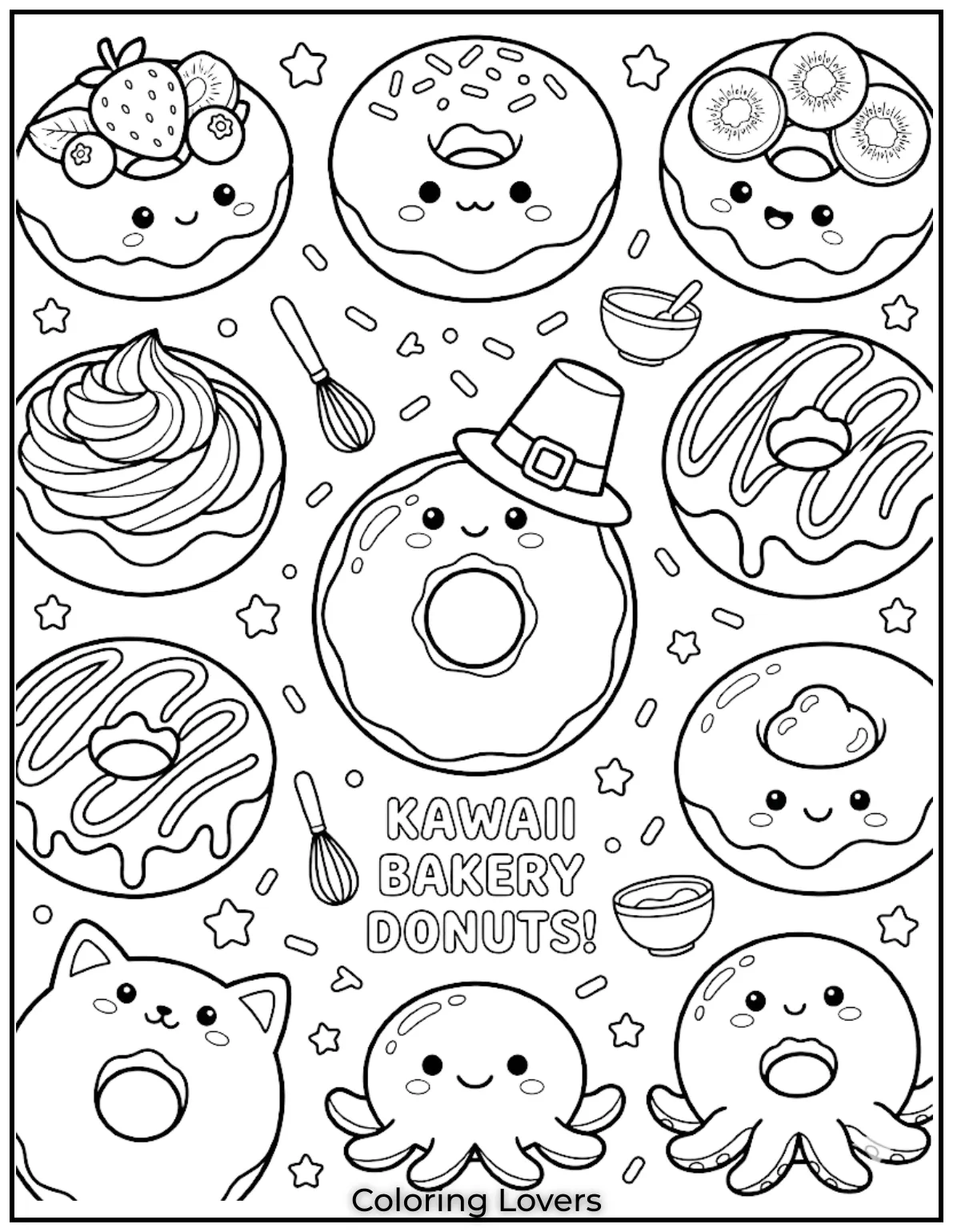 Donut Coloring Pages Kids Will Love Fun Cute Printables 18 Bakery Donut Coloring Page
