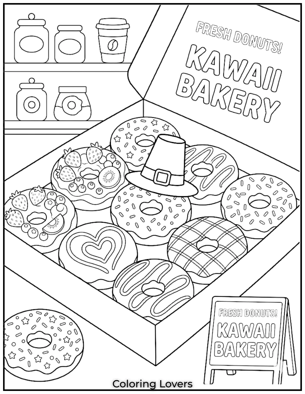 Donut Coloring Pages Kids Will Love Fun Cute Printables 21 Box Donut Coloring Page