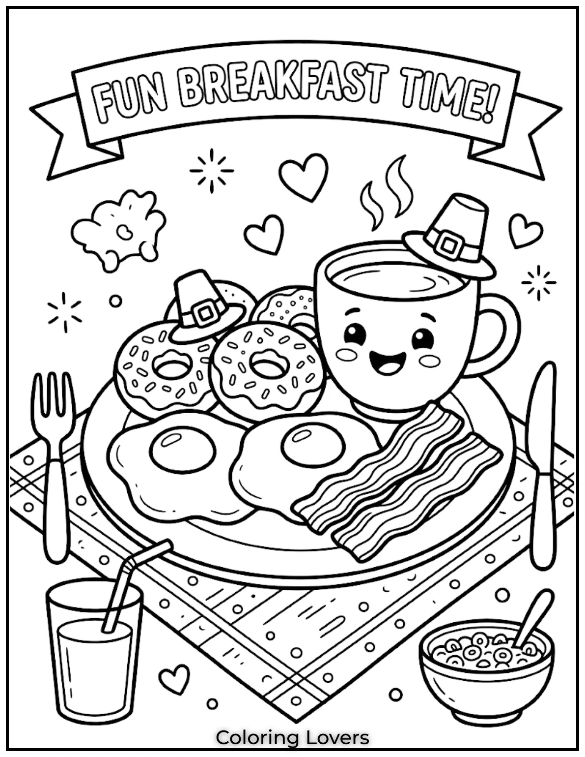 Donut Coloring Pages Kids Will Love Fun Cute Printables 32 Breakfast Donut Coloring Page